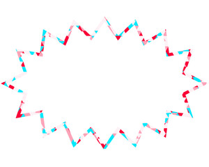 ステンドグラス風吹き出し　三角形模様　細長いギザギザした形