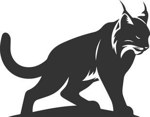 Silhouette of a angry lynx vector