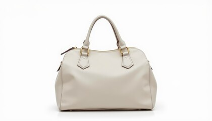 Elegant white leather handbag with luxurious gold hardware, a chic accessory for the modern woman