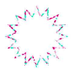 ステンドグラス風吹き出し　三角形模様　ギザギザした形