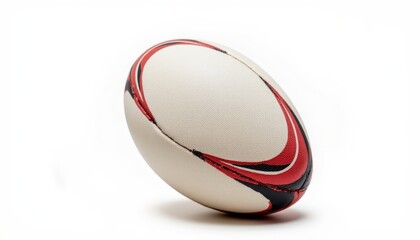 Classic rugby ball on white, a detailed closeup for sporting enthusiasts and graphic design