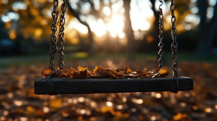 Autumnal swing in park