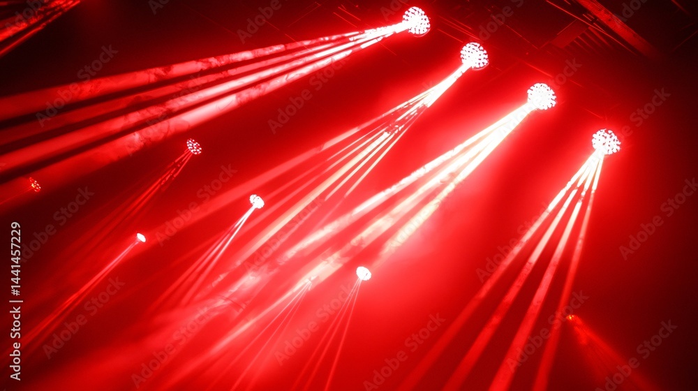 Aufkleber stage with bright dynamic lights creating an energetic atmosphere for performers and spectators in a
