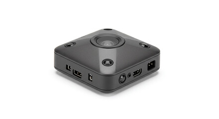 Obraz premium Discover the sleek black camera for streaming recording and video conferencing today