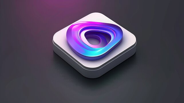 shiny metallic abstract triangular loop with rounded edges on a smooth square pedestal against a dark gradient background emitting futuristic and sleek vibes