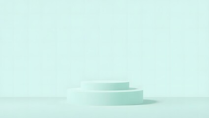 Mint Green Minimal Podium for Product Display and Branding Background