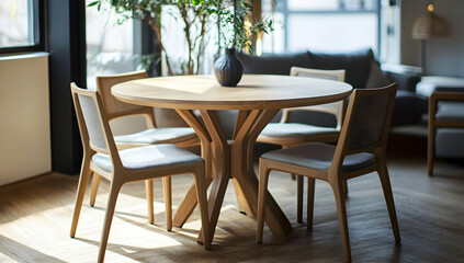 Fototapeta premium Dining Room Table Decor Enhances a Cozy Home with Natural Light