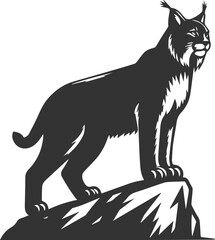 Silhouette of a angry lynx vector