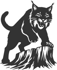 Silhouette of a angry lynx vector