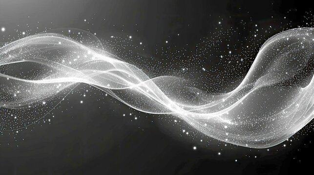 Abstract Silver Waves: Elegant Sparkle Background