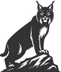 Silhouette of a angry lynx vector