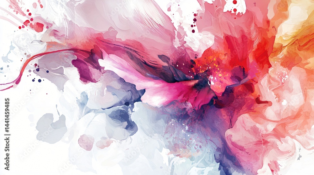 Poster vibrant colorful abstract painting with soft pastels creating a dreamy and artistic atmosphere with 