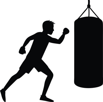 recommend clip art: Boxer Punching Bag silhouette vector, Boxer Punching clipart