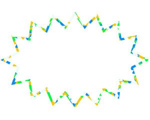 ステンドグラス風吹き出し　三角形模様　細長いギザギザした形