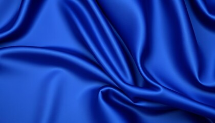 Fototapeta premium Deep blue silk fabric, subtly textured, elegant drape, macro, velvet