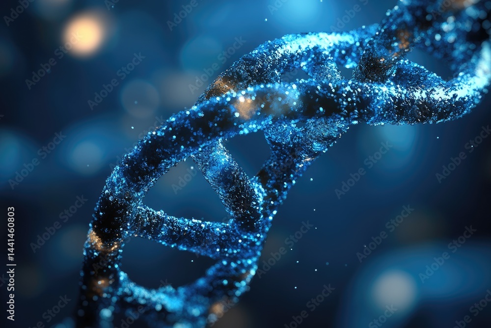 Poster dynamic representation of a spiraling dna structure.
