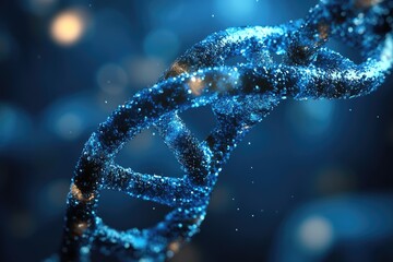 Dynamic representation of a spiraling dna structure.