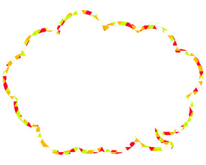 Obraz premium ステンドグラス風吹き出し 三角形模様 丸みのある雲形