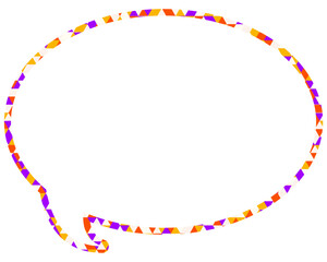 ステンドグラス風吹き出し　三角形模様　丸形