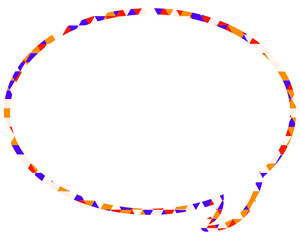 ステンドグラス風吹き出し　三角形模様　丸形