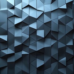 Obraz premium Abstract black background with geometric shapes and gradient, transitioning from dark gray to charcoal for a design template. Dark gray background with a low-poly texture, featuring a polygonal patter