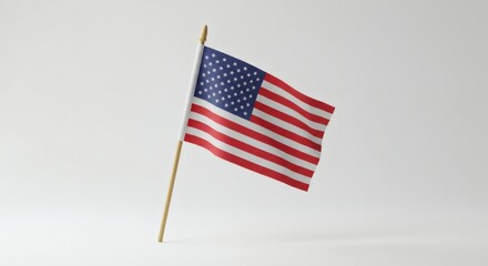 Fototapeta premium 4th of July USA Independence Day, American Flag isolated on white background