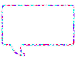 ステンドグラス風吹き出し　三角形模様　四角形