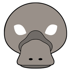 platypus mask party carnival celebration birthday flat color vector illustration template design