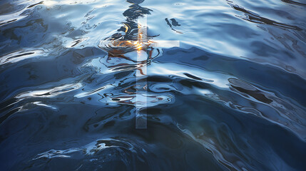 The cross reflected on water