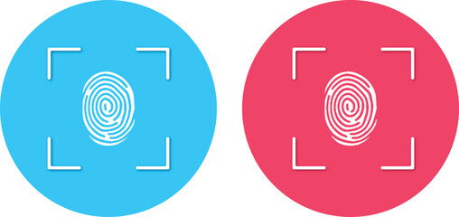 Fingerprint scanning identification system icon vector 