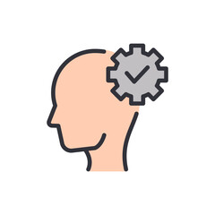 Critical thinking colored icons, minimalist vector illustration ,simple transparent graphic element .Isolated on white background