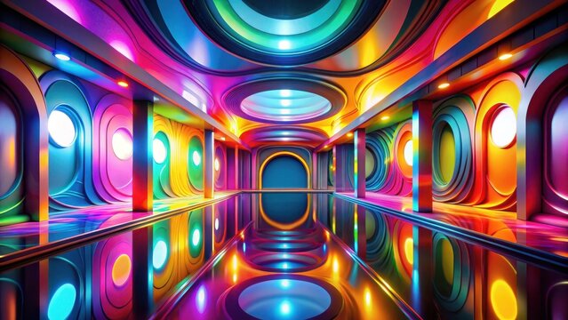 Vibrant artistic interior with abstract shape seamless looping overlay video animation background , video animation, abstract shapes