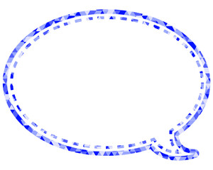 ステンドグラス風吹き出し　三角形模様　丸形