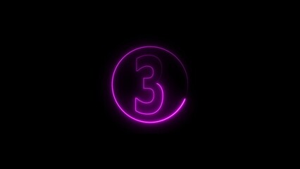 Obraz premium glowing yellow 3. glowing countdown number illustration.