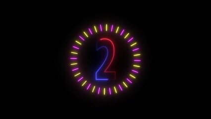 Glowing number 2 surrounded by radial lines. 