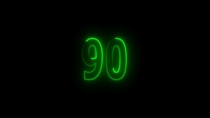 glowing green 16. glowing countdown number illustration.
