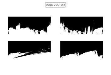 Abstract grunge rough edge header collection vector