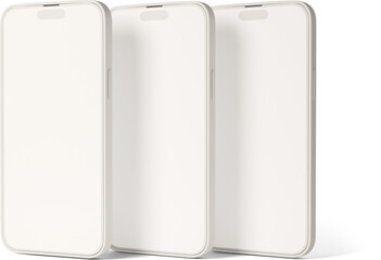 three smartphones mockup