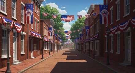 Fototapeta premium 4th of July USA Independence Day backdrop illustration