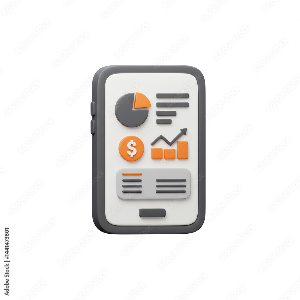 Poster mobile app interface:financial data & analytics visualization