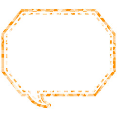 ステンドグラス風吹き出し　三角形模様　角のある八角形