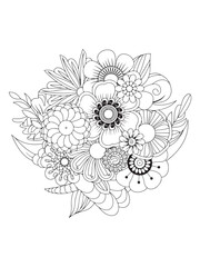 Spring Floral Pattern Coloring Pages for Adults and Teens