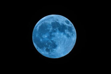 Obraz premium Blue Moon in the Night Sky
