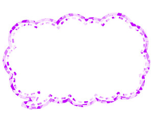 ステンドグラス風吹き出し　三角形模様　細長い雲形
