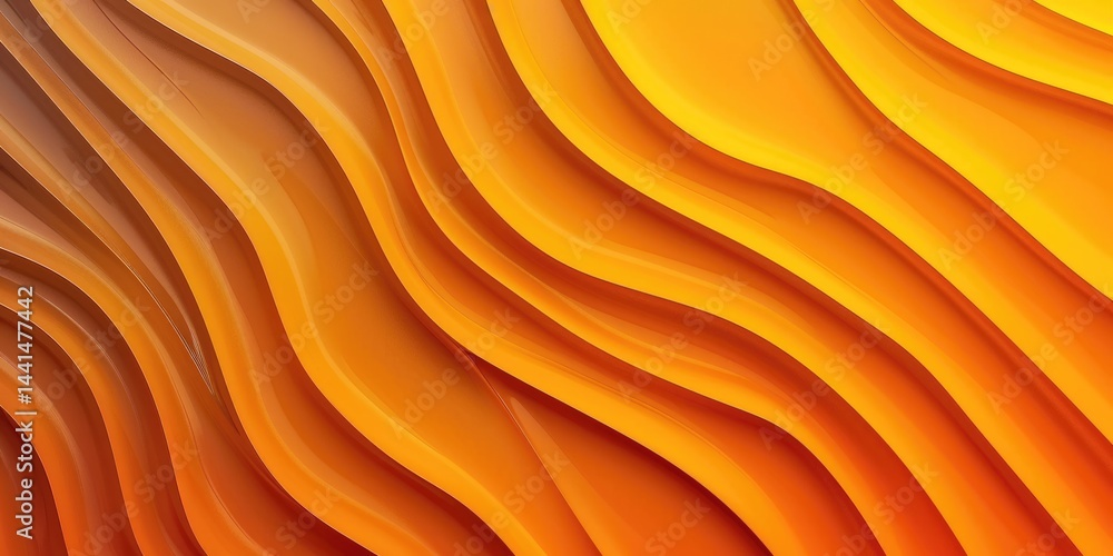 Poster geometric abstract pattern with diagonal yellow shapes. abstract image of wavy pattern with orange w