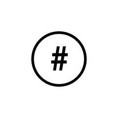 Obraz premium Hastag icon Vector flat thin line, simple illustration for web and app..eps