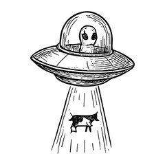 UFO with Beaming Light