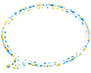 ステンドグラス風吹き出し　三角形模様　丸形