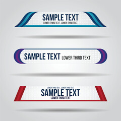 Lower third white and colorful design template modern contemporary. Set of banners bar screen broadcast bar name. Collection of lower third for video editing on transparent background.
