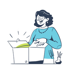 Woman Unboxing a Gift 